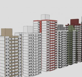 房地产投机商业建筑SU模型下载_sketchup草图大师SKP模型