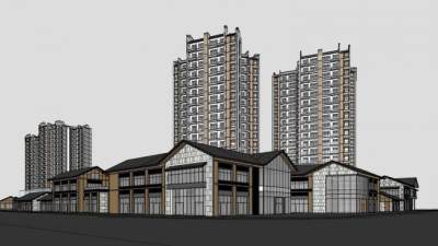 惠州合景商业建筑SU模型下载_sketchup草图大师SKP模型