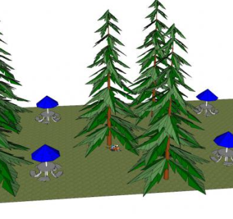 植被休憩公园SU模型下载_sketchup草图大师SKP模型