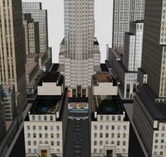 洛克菲勒中心建筑SU模型下载_sketchup草图大师SKP模型