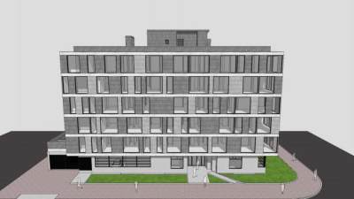 法国花屋建筑SU模型下载_sketchup草图大师SKP模型