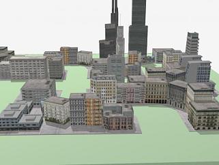 <em>未来</em>城市建筑小区SU模型下载_sketchup草图大师SKP模型
