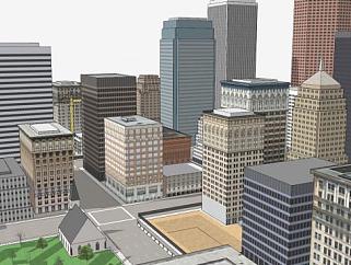 城市建设用地建筑小区SU模型下载_sketchup草图大师SKP模型