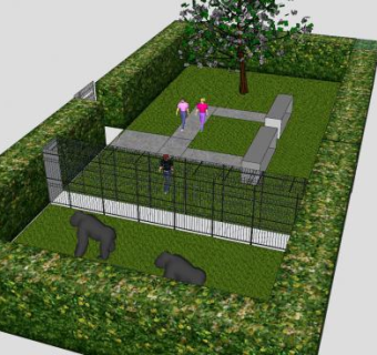 现代小型动物园SU模型下载_sketchup草图大师SKP模型