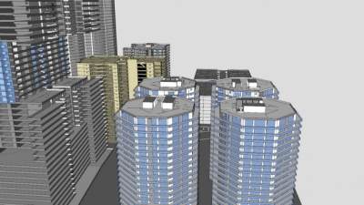 建筑物高层建筑小区SU模型下载_sketchup草图大师SKP模型