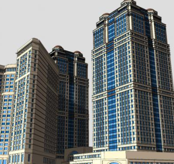 尼罗河城市塔建筑SU模型下载_sketchup草图大师SKP模型