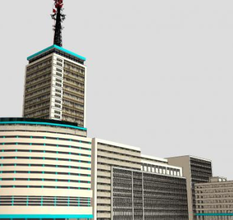 埃及广播办公电视大楼SU模型下载_sketchup草图大师SKP模型