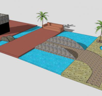 现代普通公园SU模型下载_sketchup草图大师SKP模型