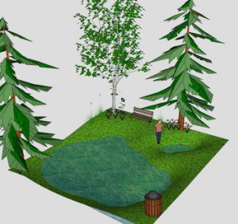 自然公园环境SU模型下载_sketchup草图大师SKP模型