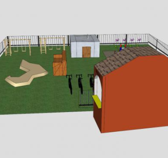 现代运动设施公园SU模型下载_sketchup草图大师SKP模型