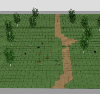大型户外休憩公园SU模型下载_sketchup草图大师SKP模型