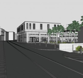 办公室中心建筑SU模型下载_sketchup草图大师SKP模型