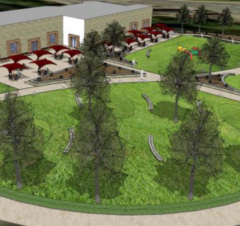 大型露天观景公园SU模型下载_sketchup草图大师SKP模型