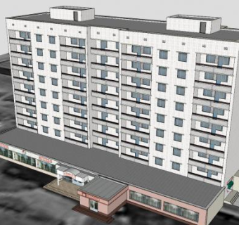 现代银行建筑SU模型下载_sketchup草图大师SKP模型