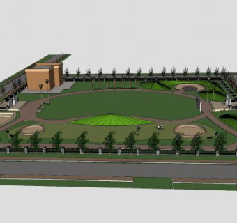 罗亚尔公园SU模型下载_sketchup草图大师SKP模型