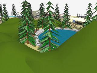 现代<em>森林</em>公园建筑SU模型下载_sketchup草图大师SKP模型