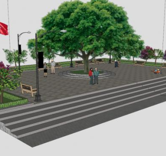 土耳其城市公园SU模型下载_sketchup草图大师SKP模型