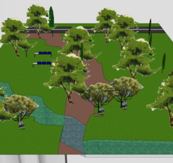 现代生态公园SU模型下载_sketchup草图大师SKP模型