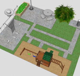 小型娱乐公园SU模型下载_sketchup草图大师SKP模型