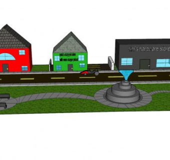 住宅区观景公园SU模型下载_sketchup草图大师SKP模型