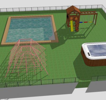 娱乐小庭院公园SU模型下载_sketchup草图大师SKP模型