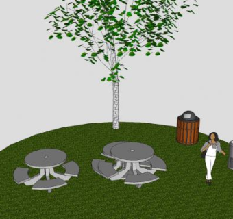 户外乘凉观景公园SU模型下载_sketchup草图大师SKP模型