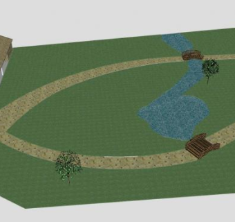 台日创新园区公园SU模型下载_sketchup草图大师SKP模型