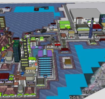 宝贝之城诚市建筑SU模型下载_sketchup草图大师SKP模型