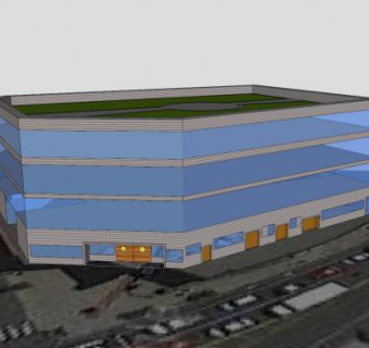 波特广场综合车库SU模型下载_sketchup草图大师SKP模型