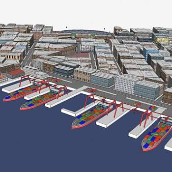 弗里曼特尔诚市建筑SU模型下载_sketchup草图大师SKP模型