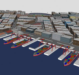 弗里曼特尔诚市建筑SU模型下载_sketchup草图大师SKP模型
