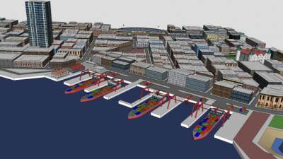 弗里曼特尔诚市建筑SU模型下载_sketchup草图大师SKP模型