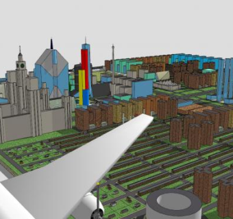 未来之城城市建筑SU模型下载_sketchup草图大师SKP模型