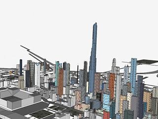 普林斯顿都会市建筑SU模型下载_sketchup草图大师SKP模型