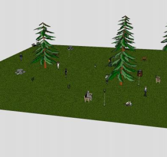 户外野餐公园场地SU模型下载_sketchup草图大师SKP模型