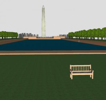 华盛顿纪念碑公园SU模型下载_sketchup草图大师SKP模型