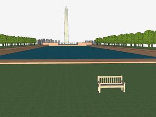 华盛顿<em>纪念碑公园</em>SU模型下载_sketchup草图大师SKP模型