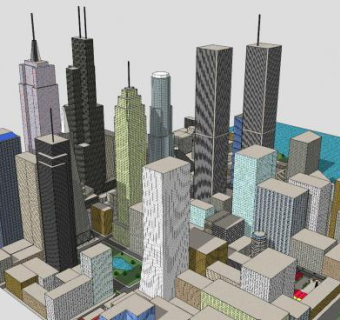 万象城诚市规划SU模型下载_sketchup草图大师SKP模型