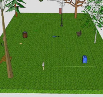 城市绿色公园SU模型下载_sketchup草图大师SKP模型