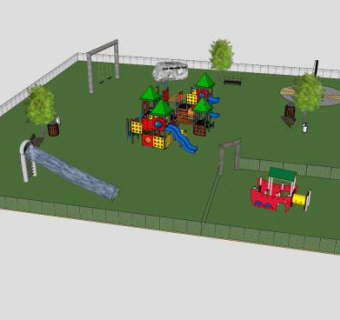 纪念游玩公园SU模型下载_sketchup草图大师SKP模型