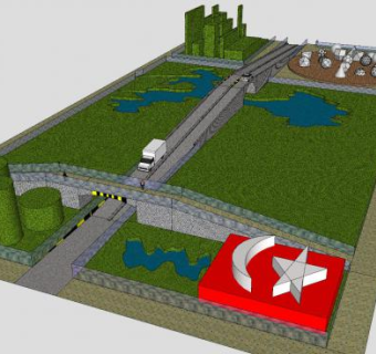 现代土耳其城市公园SU模型下载_sketchup草图大师SKP模型