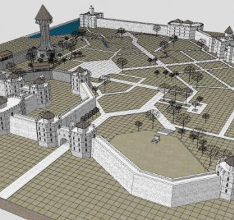 城市规划建筑SU模型下载_sketchup草图大师SKP模型