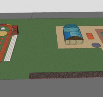 现代体育公园SU模型下载_sketchup草图大师SKP模型