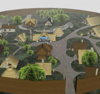 阿斯特里克斯村建筑中心SU模型下载_sketchup草图大师SKP模型