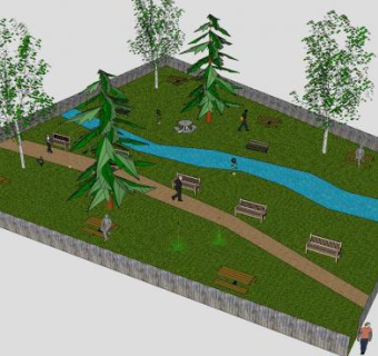 州立休闲公园SU模型下载_sketchup草图大师SKP模型