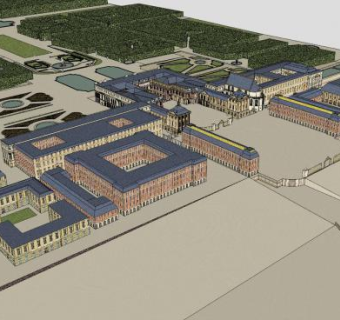 凡尔赛城堡建筑SU模型下载_sketchup草图大师SKP模型