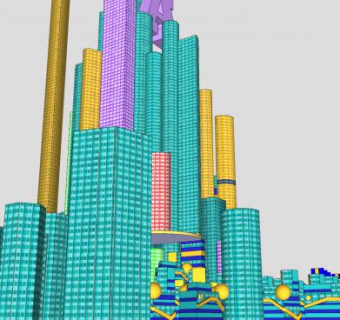 未来之城诚市建筑SU模型下载_sketchup草图大师SKP模型