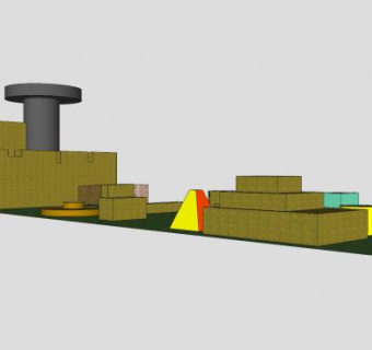 彩弹射击公园SU模型下载_sketchup草图大师SKP模型