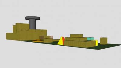 彩弹射击公园SU模型下载_sketchup草图大师SKP模型
