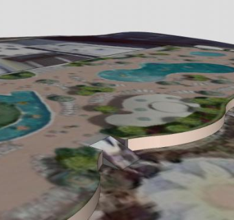 海洋步行度假村建筑SU模型下载_sketchup草图大师SKP模型